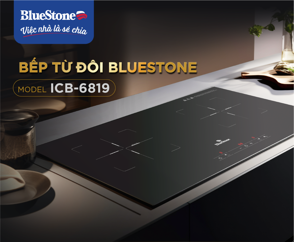 Bếp Từ Đôi BlueStone ICB-6819 4000W - Miễn phí lắp đặt, cắt đá HCM, HN, Đồng Nai, Bình Dương - Bảo hành 2 năm