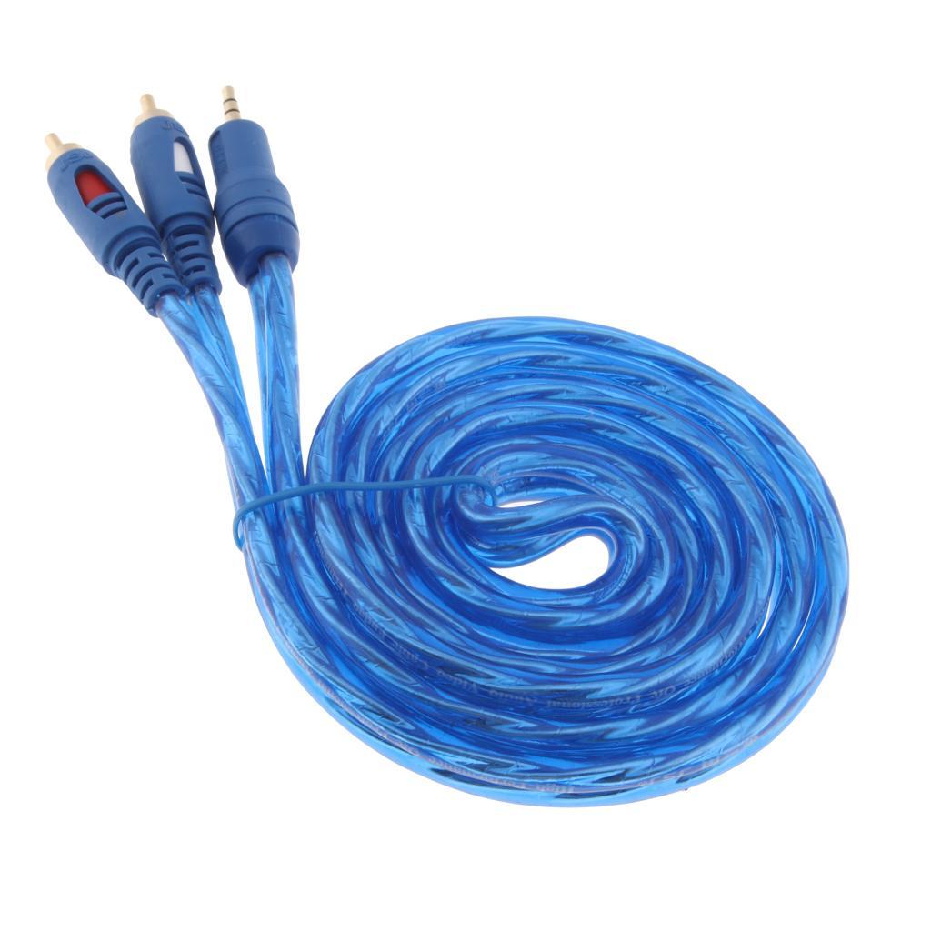 1.5m/5ft 3.5mm 1/8" Male to 2 Male RCA Jack Adapter Audio Y Cable Splitter