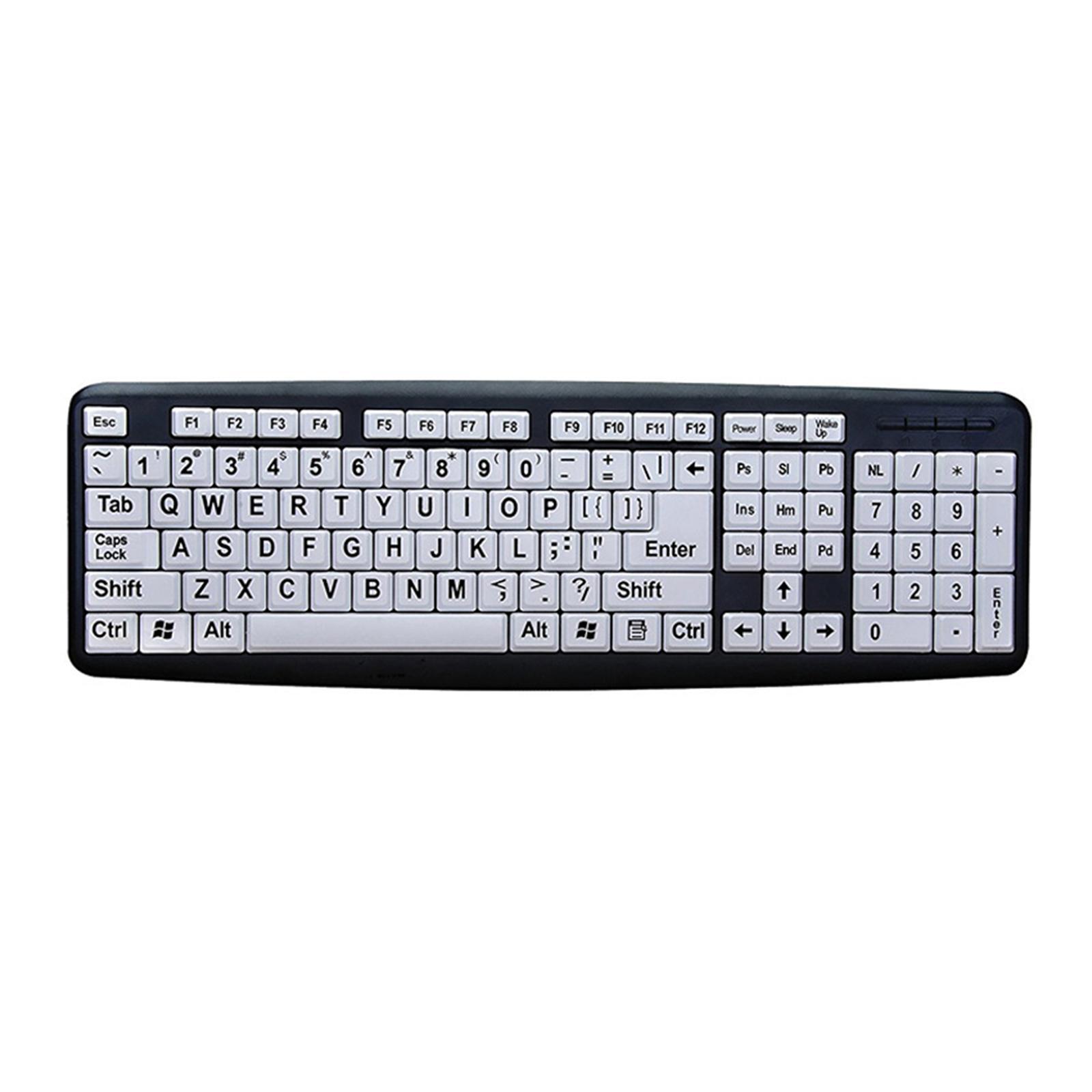 107 Large Print Computer Keyboard  High Contrast for