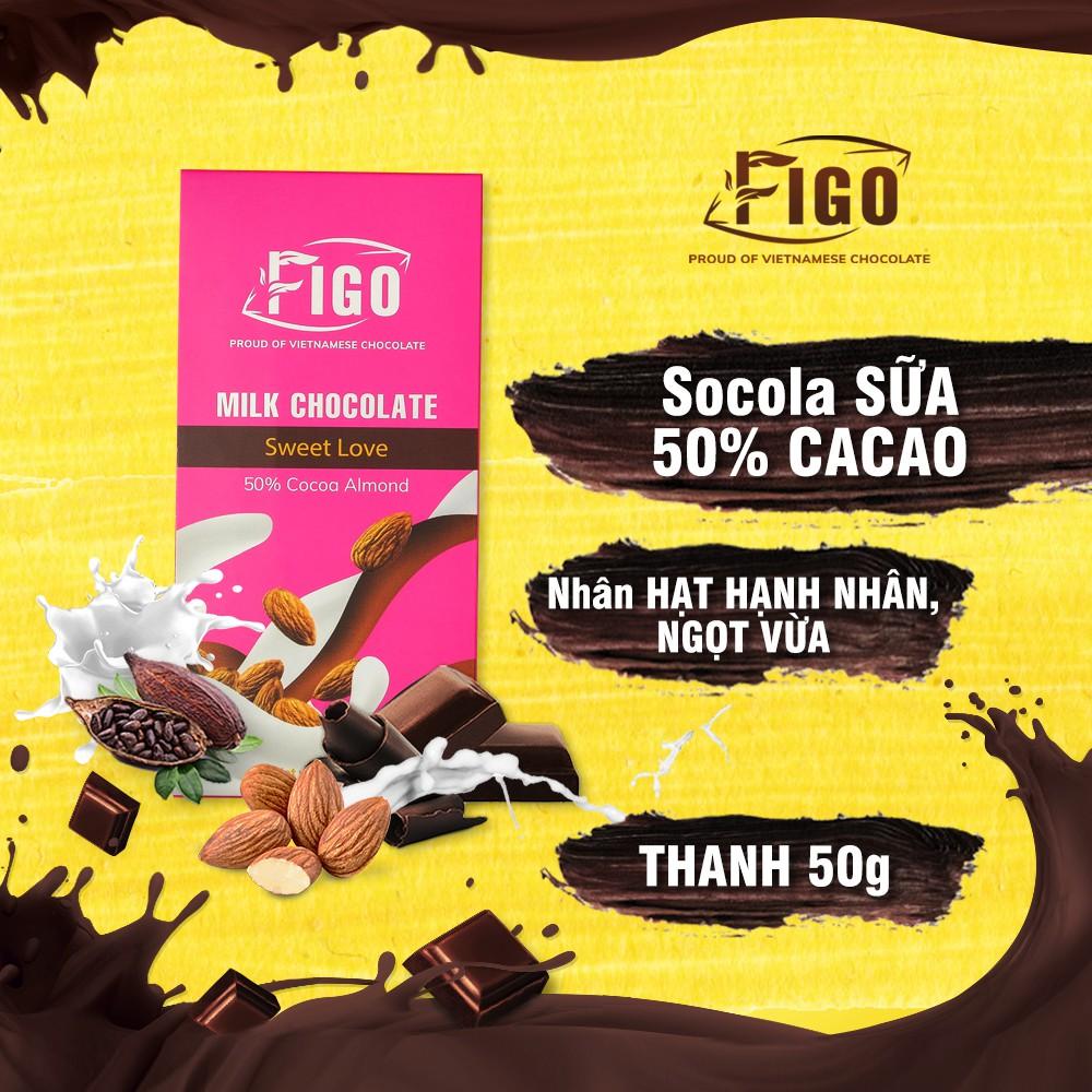 Combo Milk Chocolate Dark Chocolate đủ vị hộp 50g FIGO