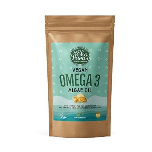 Vegan Omega 3 - Algae Oil, 90 Capsules , 3 Month Supply - Sustainable Alternative to Fish Oil