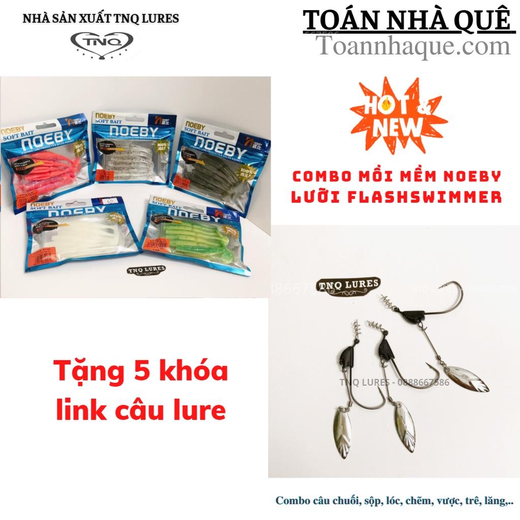 Combo mồi mềm Noeby kèm lưỡi FS câu chuối, sộp, lóc, chẽm,...