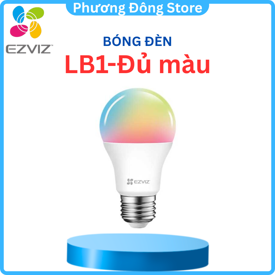 Bóng đèn EZVIZ LB1, Đèn Trắng Ngà hoặc Đèn màu (16 triệu màu), Kết nối WI-FI, Điều Khiển Từ Xa Qua Ứng Dụng Di Động, Cài đặt lịch trình & hẹn giờ, Tiết kiệm năng lượng--Hàng chính hãng