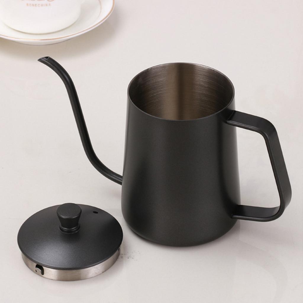 Stovetop Gooseneck Tea Coffee Kettle Stainless Steel Hot Water 600ml Black