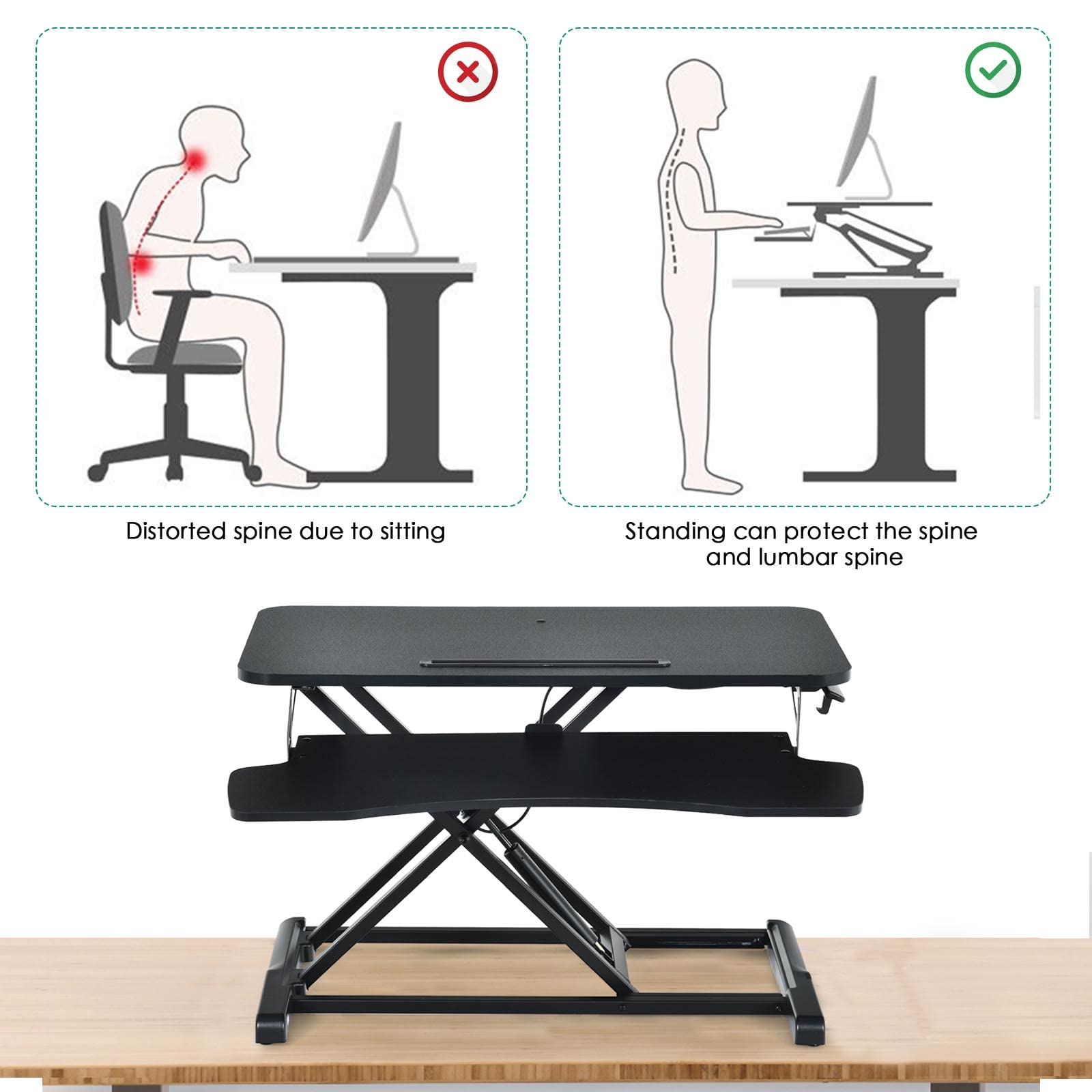 Bộ Bàn Chuyển Đổi Độ Cao Folding Table Adjustable Standing Desk Stand