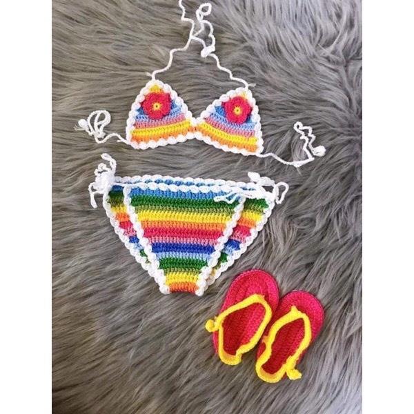 ĐỒ BƠI CHO BÉ, BIKINI CẦU VỒNG BÉ GÁI ️
