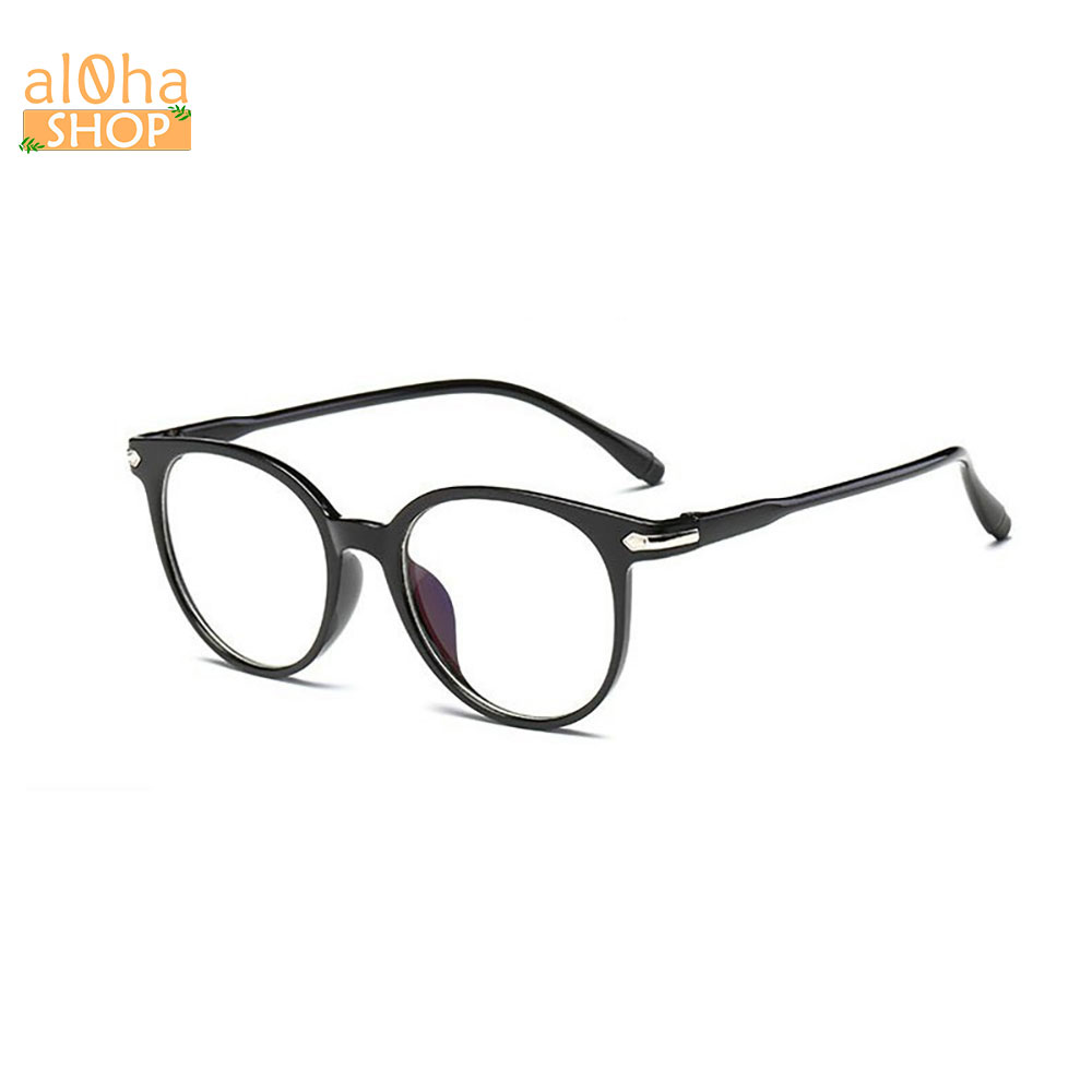 Mắt kính thời trang K0115 gọng nhựa tròn chống tia bức xạ UV, chống bụi unisex nam nữ - al0ha Shop