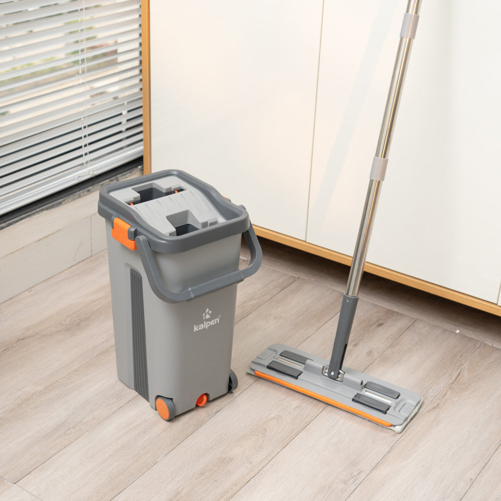 Bộ cây lau nhà tách nước tự vắt thông minh Kalpen G6 kèm 2 bông lau - hàng chính hãng