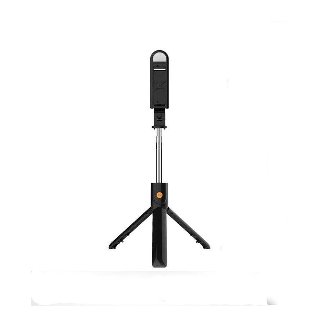 Wireless Bluetooth Selfie Stick w/Fill Light Tripod Remote Control Black