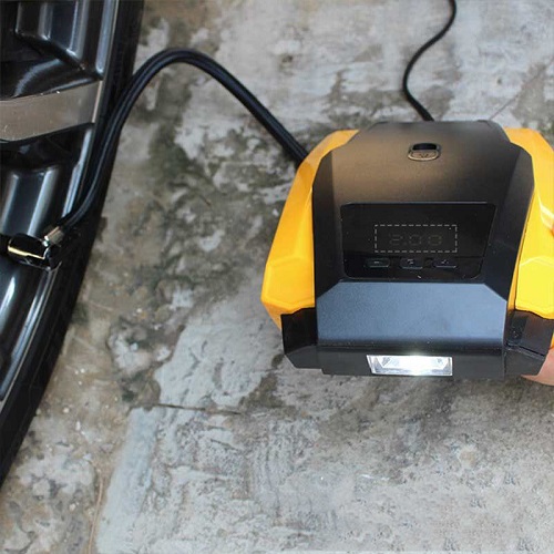 Máy Bơm Lốp Ô tô Mini 12V 2 Xy Lanh – Model ATJ 1166