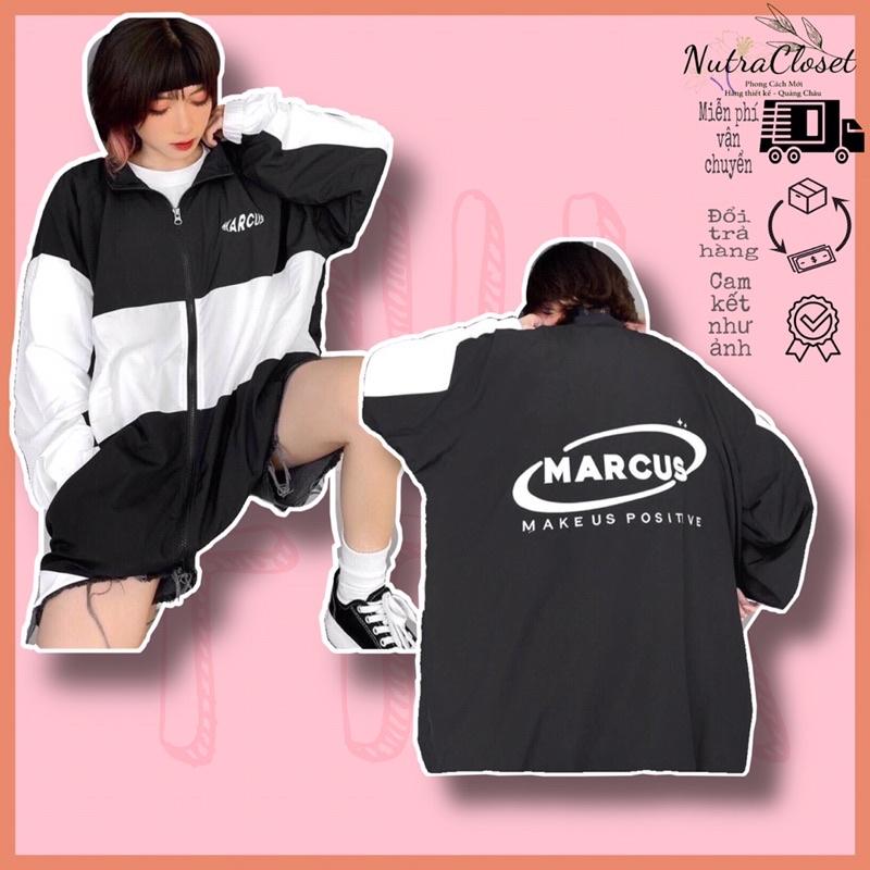 Hình ảnh Áo khoác dù 2 lớp không nón phối màu trắng đen marcus. unisex ulzzang nam nữ, Áo khoác jacket dù  MAICUS basic nam nữ unisex form rộng oversize