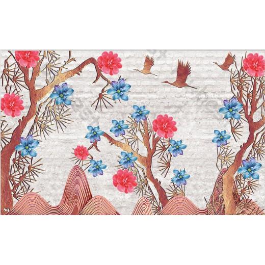 Tranh dán tường Tranh hoa sắc màu rực rỡ hiện đại, tranh dán tường 3d hiện đại MS1015211