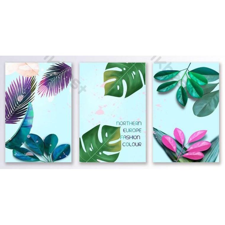 Combo 3 tranh dán tường 3D nổi bật hiện đại