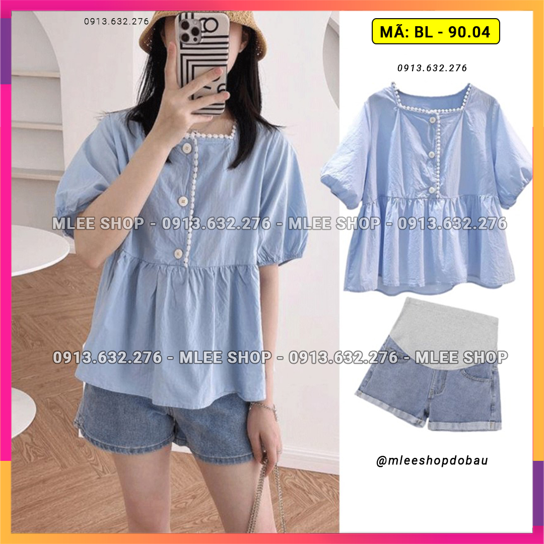 Áo Bầu Đẹp | Áo Sơ Mi Vạt Bầu | Áo Bầu Xinh | Thời Trang Quần Áo Bầu