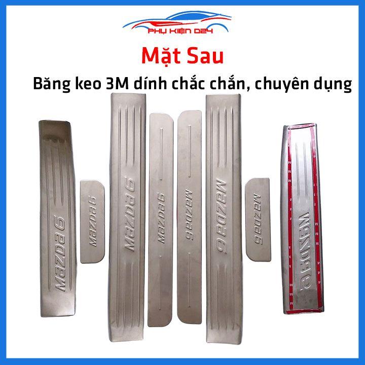 Bộ ốp bậc cửa trong ngoài Mazda 6 2015-2016-2017-2018-2019-2020-2021-2022 Inox chống trầy trang trí xe