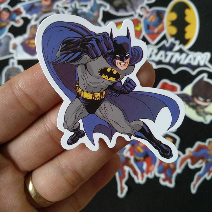 Bộ Sticker dán cao cấp chủ đề BATMAN - SUPERMAN - Dùng dán Xe, dán mũ bảo hiểm, dán Laptop