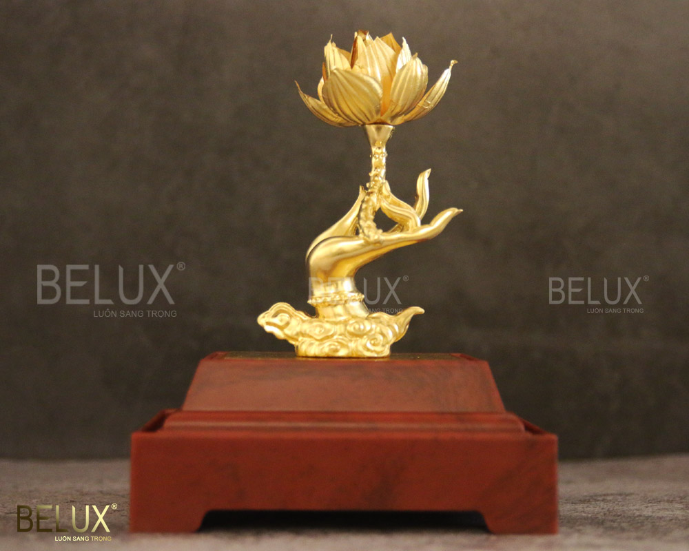 Phật thủ liên hoa dát vàng 24k