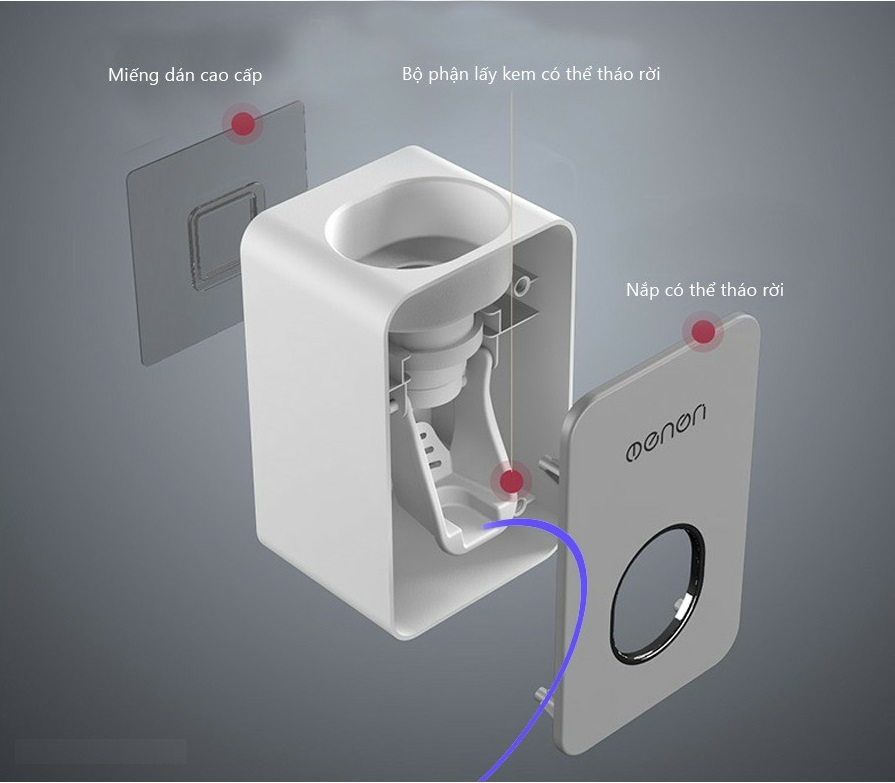 Hộp Nhả Kem Đánh Răng Tự Động OENON lắp đặt dán tường