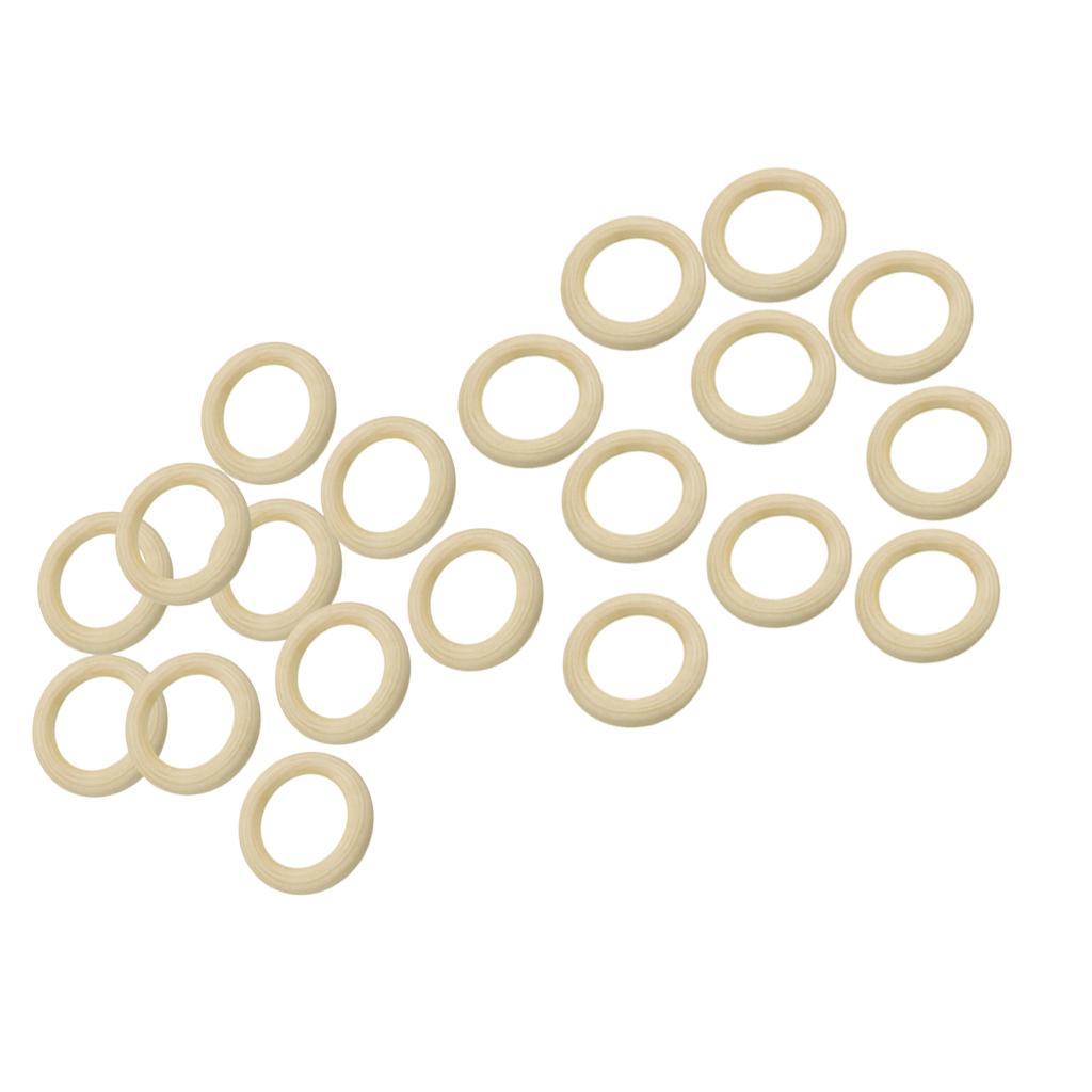 20x Unfinished Wooden Round Ring Wood Circle Loop Pendant Connector 50mm