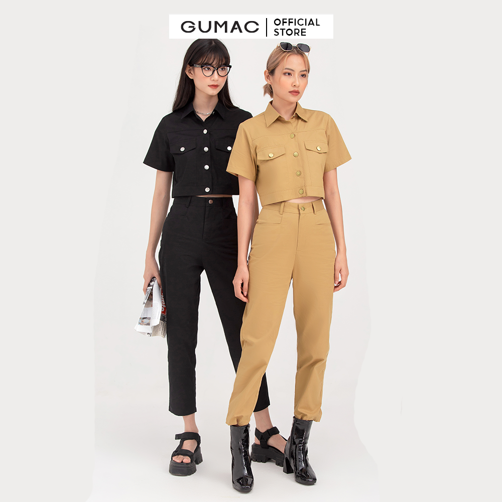 Áo sơ mi nữ GUMAC AB755 croptop