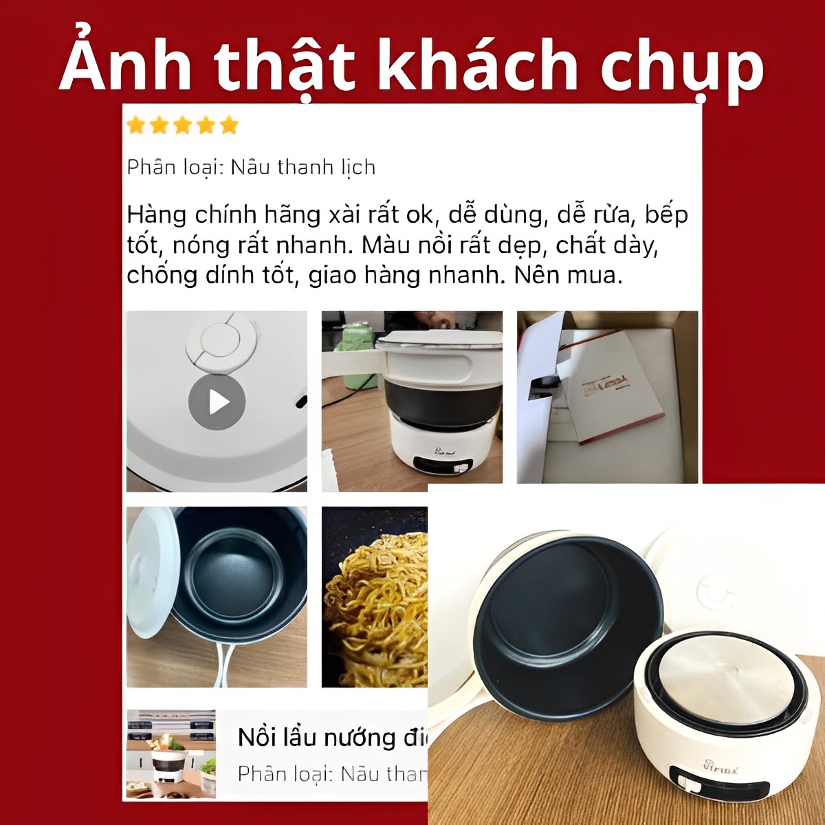 Nồi lẩu điện mini đa năng chống dính cao cấp Homea2z, combo bếp và nồi có tay cầm gấp gọn thông minh, nồi mini du lịch