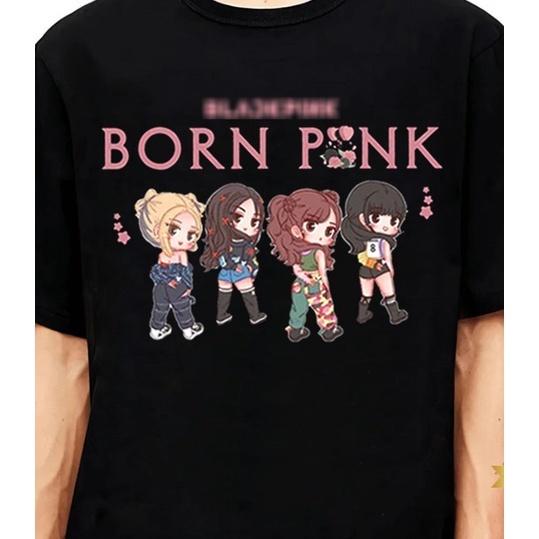 Áo phông áo thun Born Pink Chibi BlackPink Pink Venom - TRƠN TRẮNG, TRƠN TRẮNG