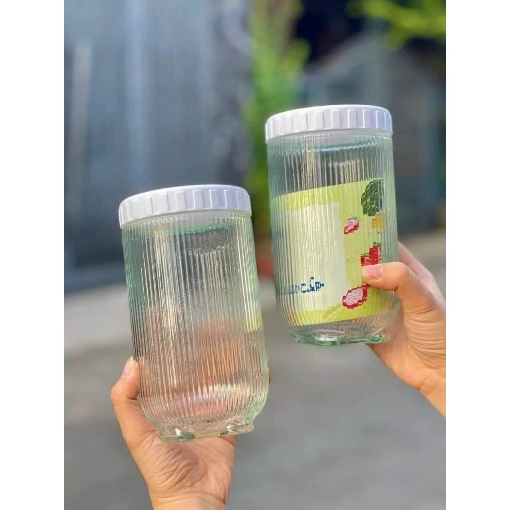 Combo 05 Hũ Thủy Tinh Vân Sọc, Lọ Thủy Tinh Nắp Vặn Đựng Gia Vị, Thực Phẩm 900ml - HÀNG CHÍNH HÃNG MINIIN