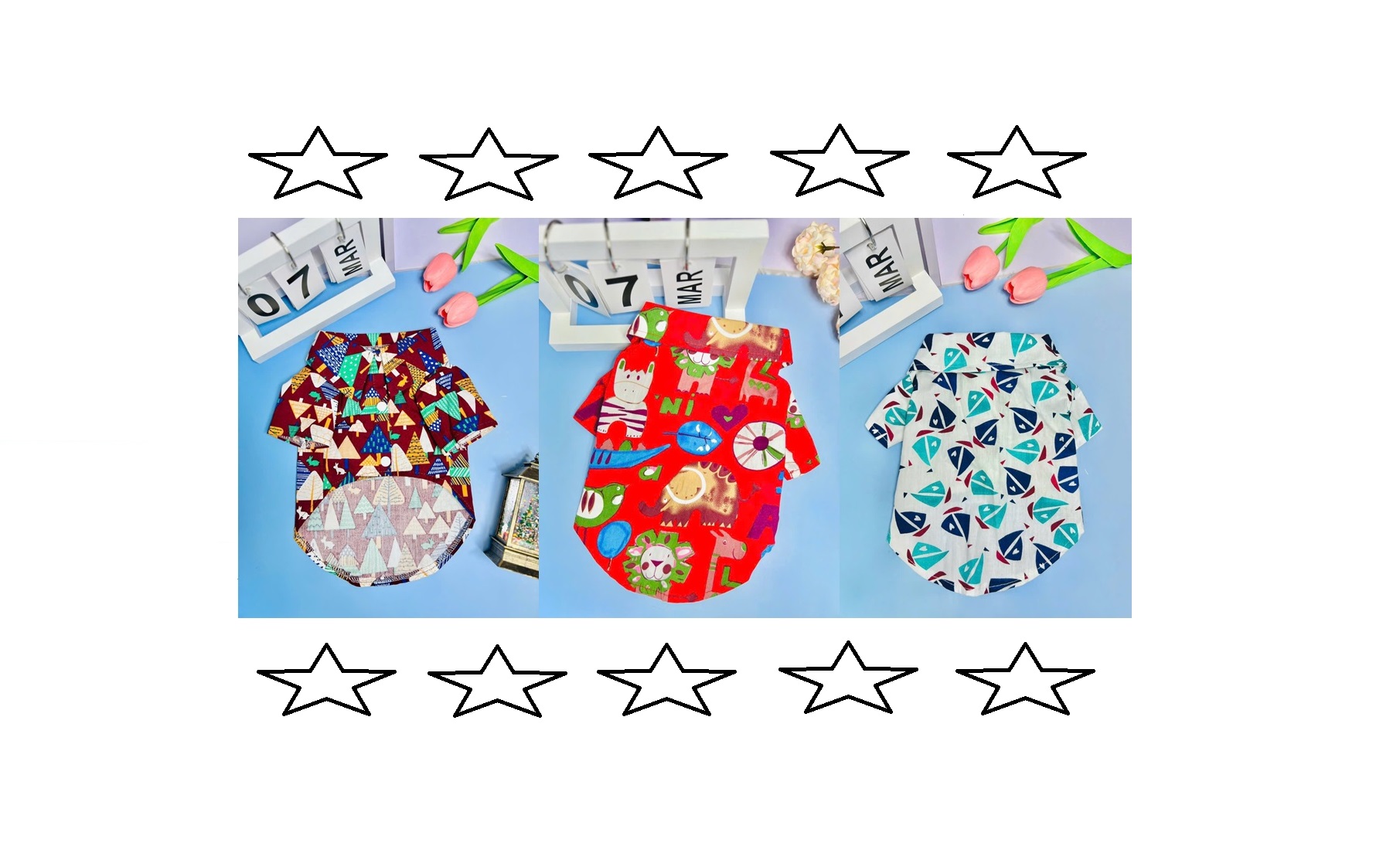ÁO SƠ MI HOẠ TIẾT DỄ THƯƠNG TỪ 0.5-15KG DÀNH CHO THÚ CƯNG CHÓ MÈO
