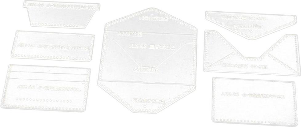 7 Chiếc Acrylic Stencil Bản Mẫu Da Thủ Công Để Thẻ Ví Ví Hoa Văn