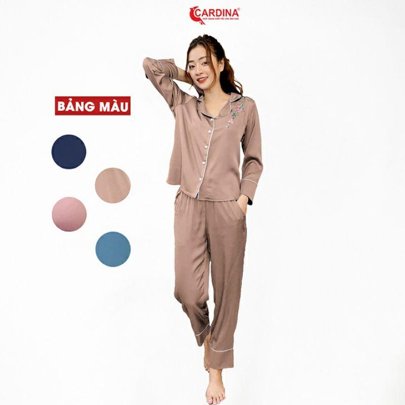 Bộ Pijama CARDINA Lụa Nhật Cao Cấp(Xả kho cắt Lỗ)