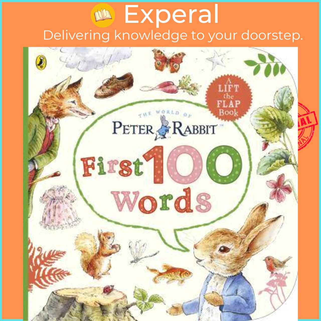 Sách - Peter Rabbit Peter's First 100 Words by Beatrix Potter (UK edition, Board Book)