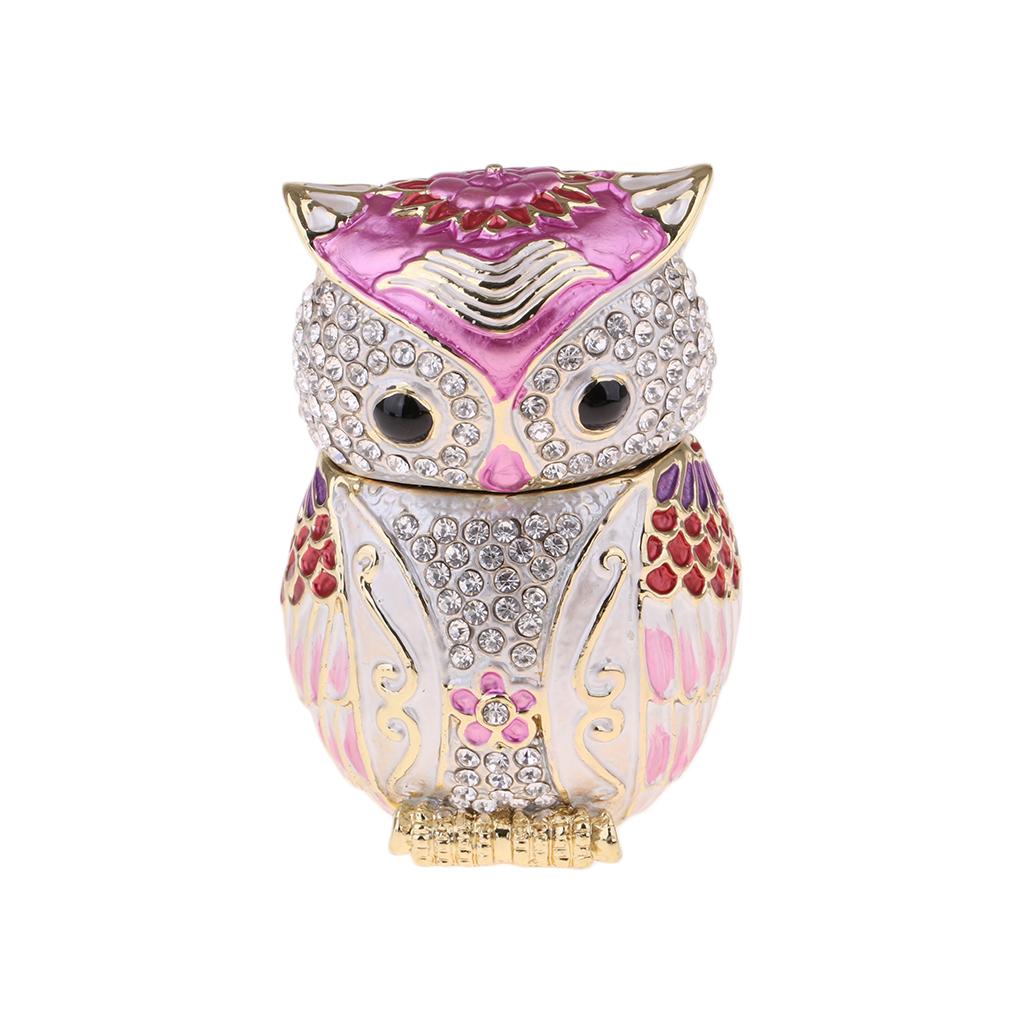 Owl Trinket Box Earring  Storage Boxes Wedding Jewelry Case Gift