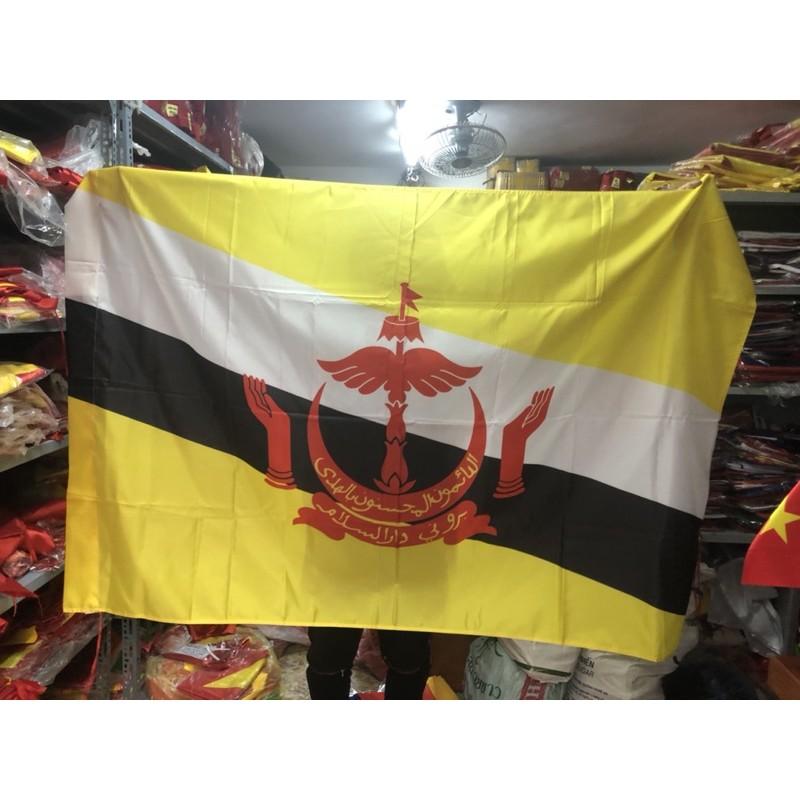 Quốc kỳ Brunei in thẩm thấu 1 lớp vải 1x1,5m