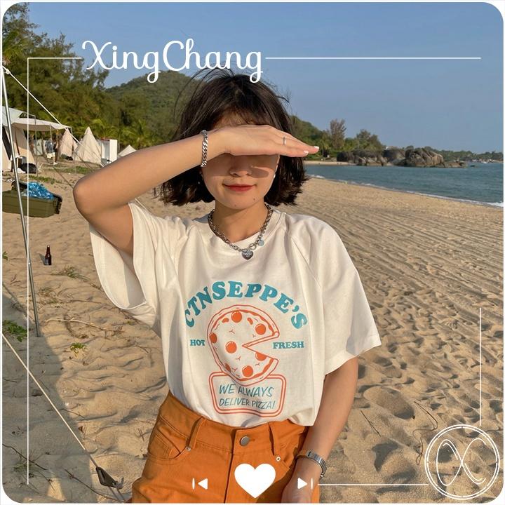 Áo thun tay lỡ dáng rộng, Áo thun nữ Hàn Quốc chất mịn đẹp in CTNSEPPE’S cá tính mã LXC16