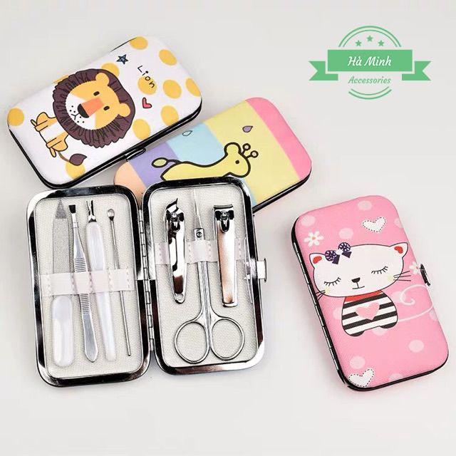 Bộ 7 Dụng Cụ Làm Móng Có Hộp Cute - Dũa Bấm Móng Tay