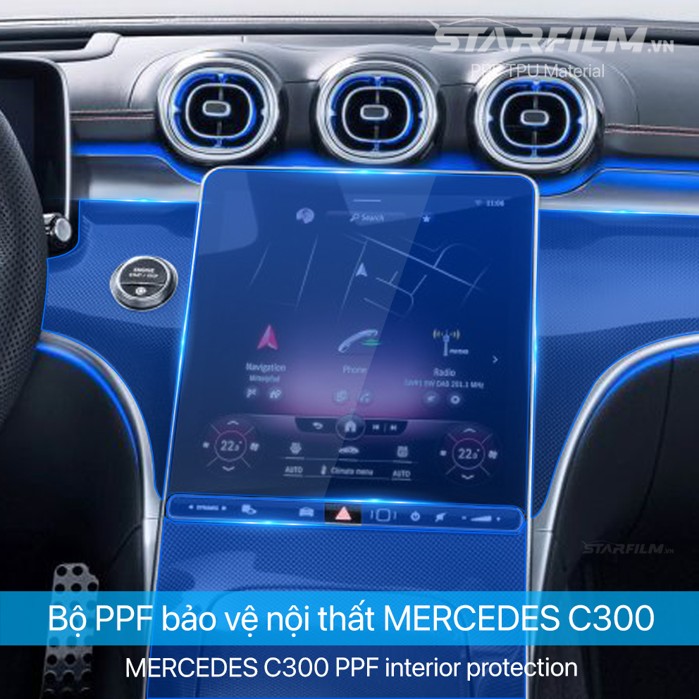 Mercedes Benz C300 2022 PPF TPU chống xước tự hồi phục STARFILM