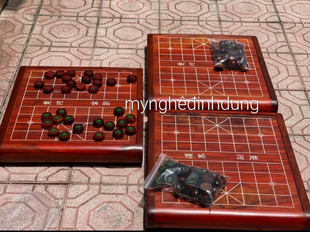 Bàn cờ tướng ngăn kéo bằng gỗ hương kt 55×60×8cm