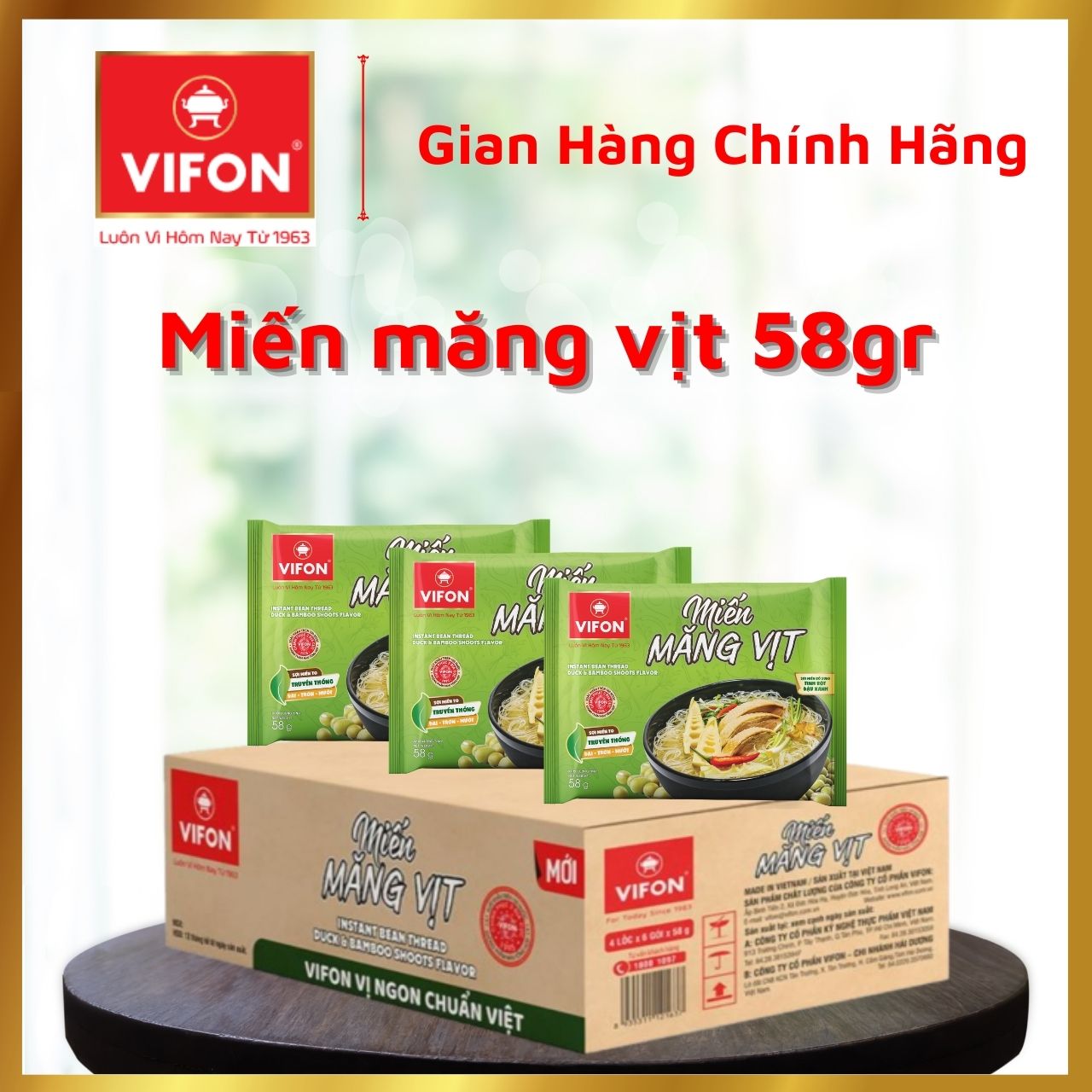 Thùng 24 Miến Măng Vịt VIFON (58g / Gói)