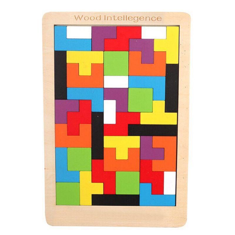 Đồ chơi xếp hình gỗ Tetris size lớn giúp bé thông minh và tư duy logic theo Montessori