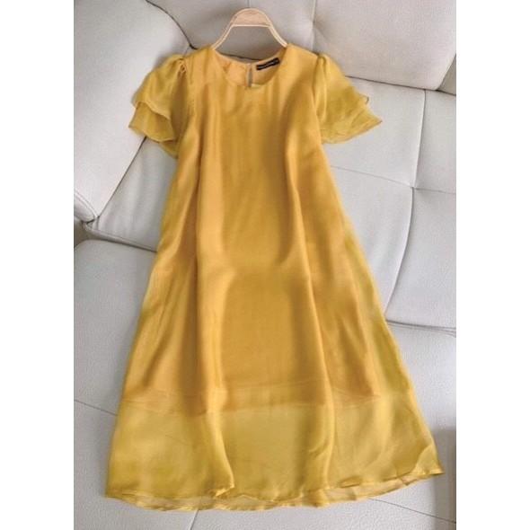 Đầm váy bầu dự tiệc thiết kế dáng suông chất von siêu nhẹ