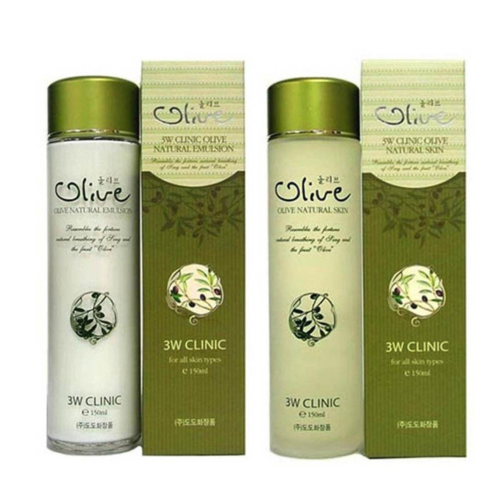 Nước hoa hồng dưỡng trắng da tinh chất dầu Olive 3W CLINIC Hàn Quốc 150ml