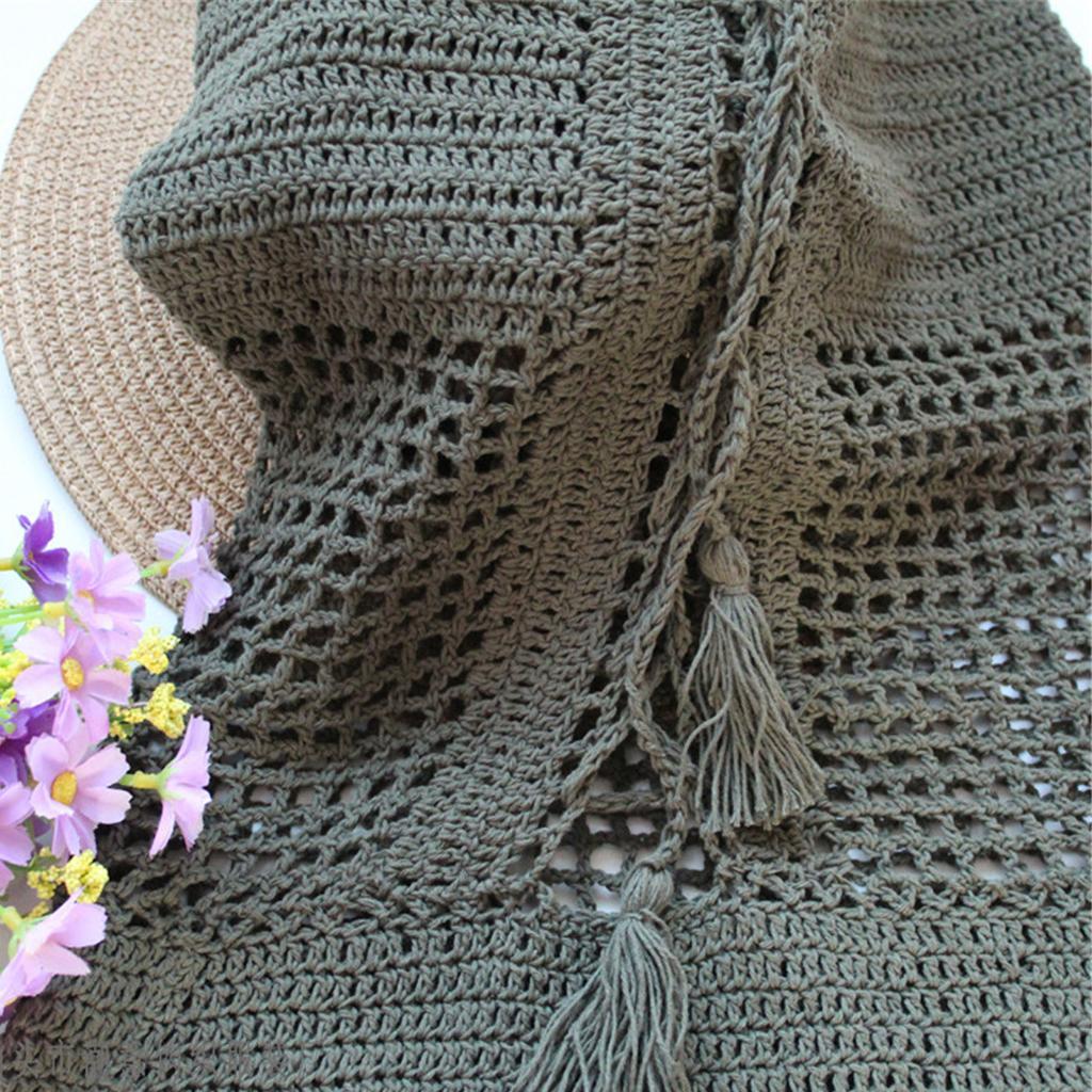 Women's Loose Crochet Tassel Beachwear Swimwear Bikini Swimsuit Cover up Dress