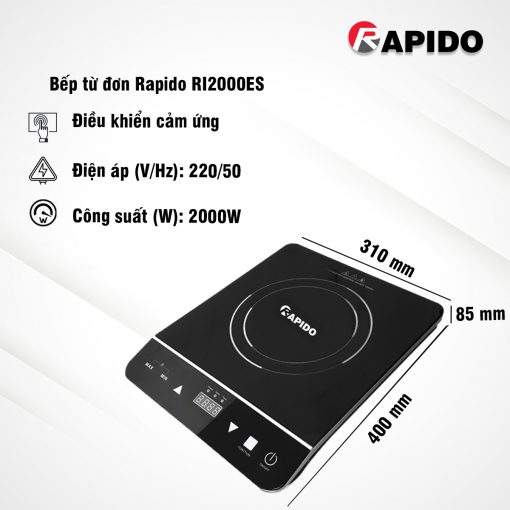 Bếp từ đơn, bếp lẩu Kangaroo Rapido RI2000ES