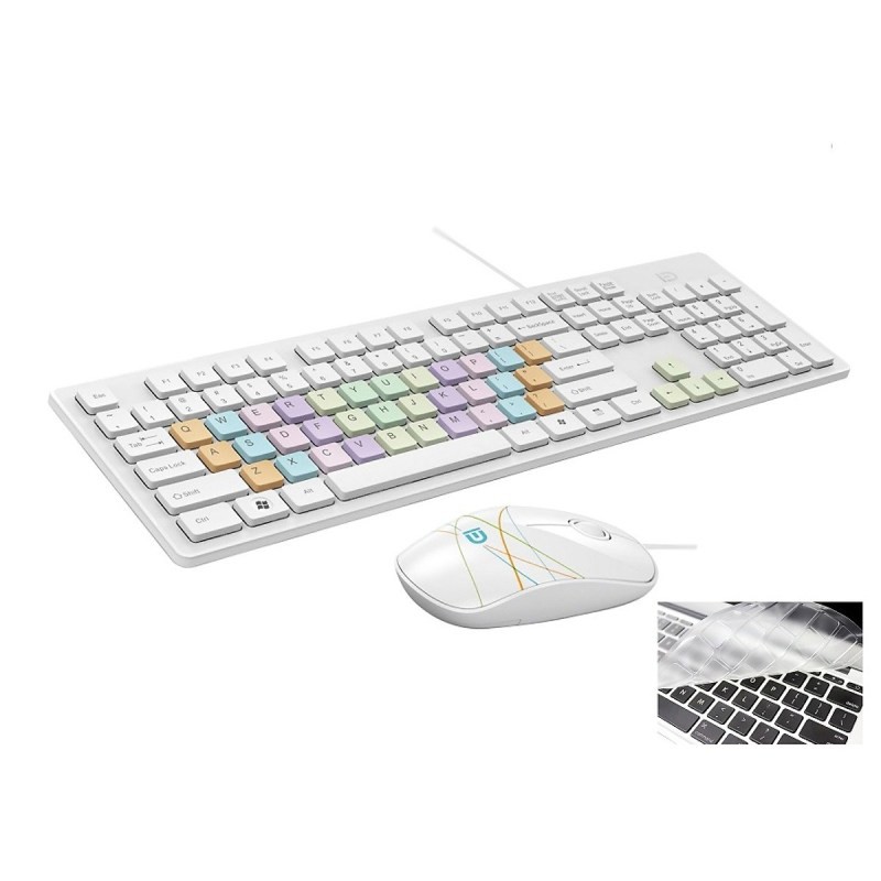 Combo Bàn Phím Và Chuột Có Dây FORDER G9500p + Miếng Lót Silicon Cho Phím - Hàng Chính Hãng