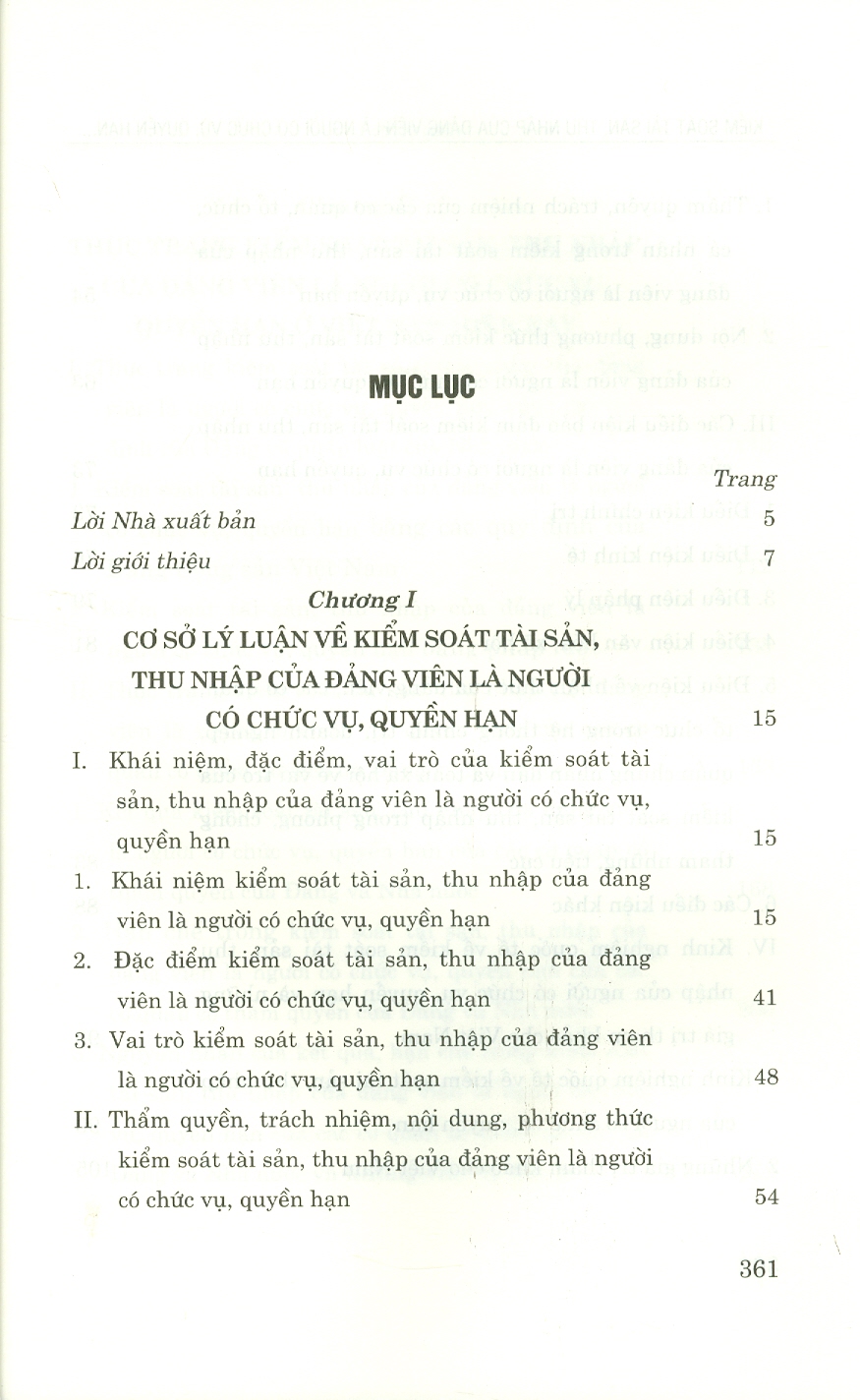 Kiểm Soát Tài Sản, Thu Nhập Của Đảng Viên Là Người Có Chức Vụ, Quyền Hạn Trong Bối Cảnh Mới Ở Việt Nam (Sách chuyên khảo)