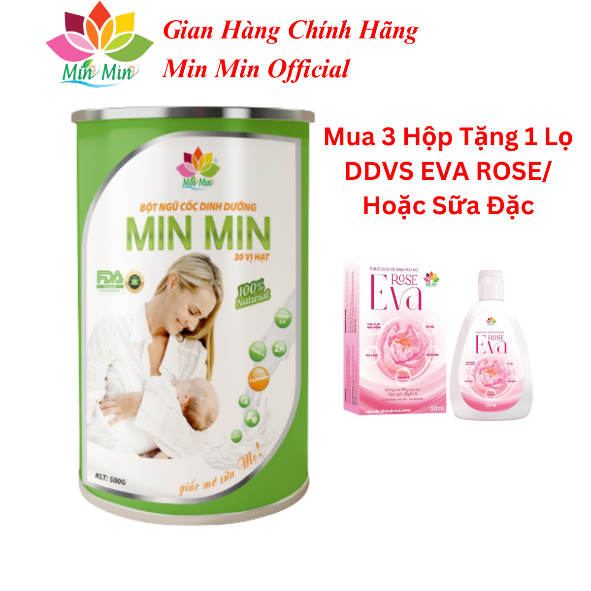 Ngũ Cốc Lợi Sữa Min Min 38 Hạt Nanocurcumin Combo 10 Hộp 5kg