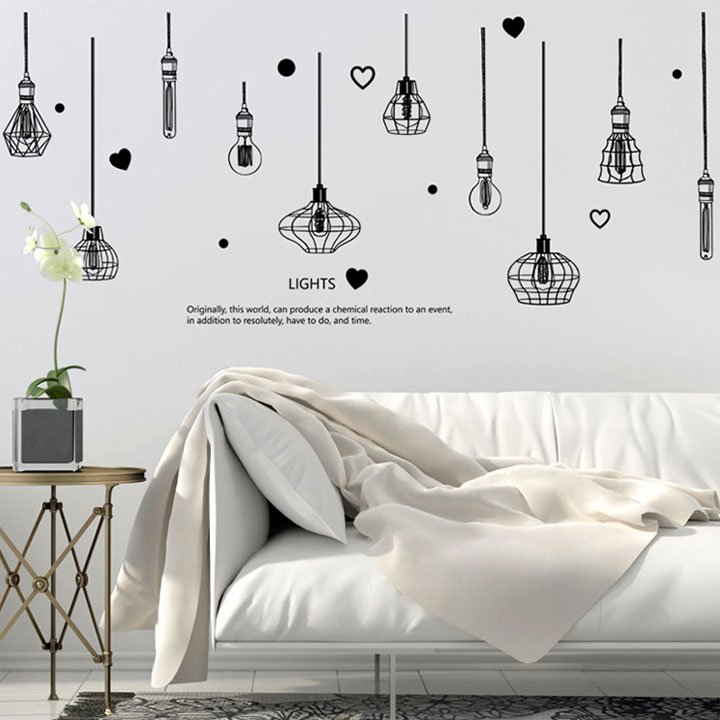 Decal dán tường Chùm đèn Light và bếp - HP513