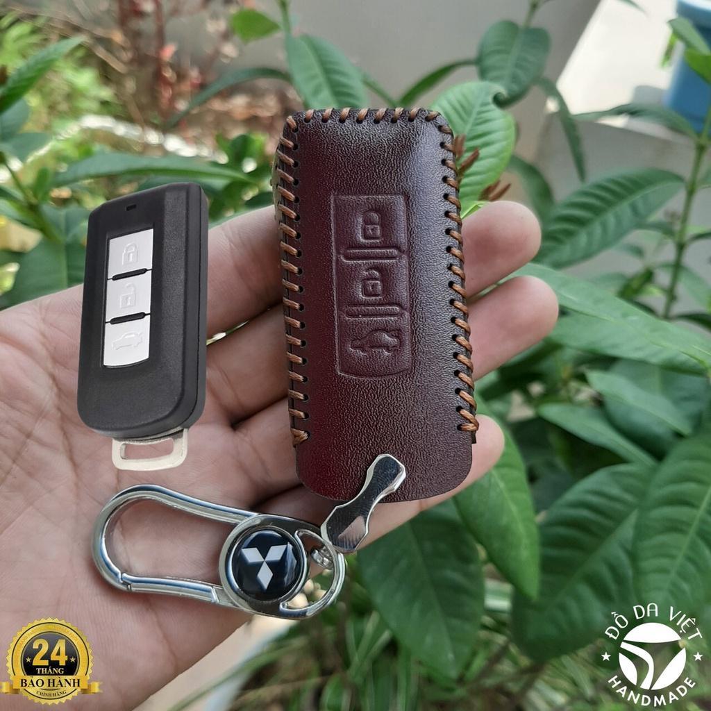 Bao Da Chìa Khóa Mitsubishi Xpander, Oulander, Attrager, Triton, Pajero Sport. Da Bò thật, bảo hành 2 năm