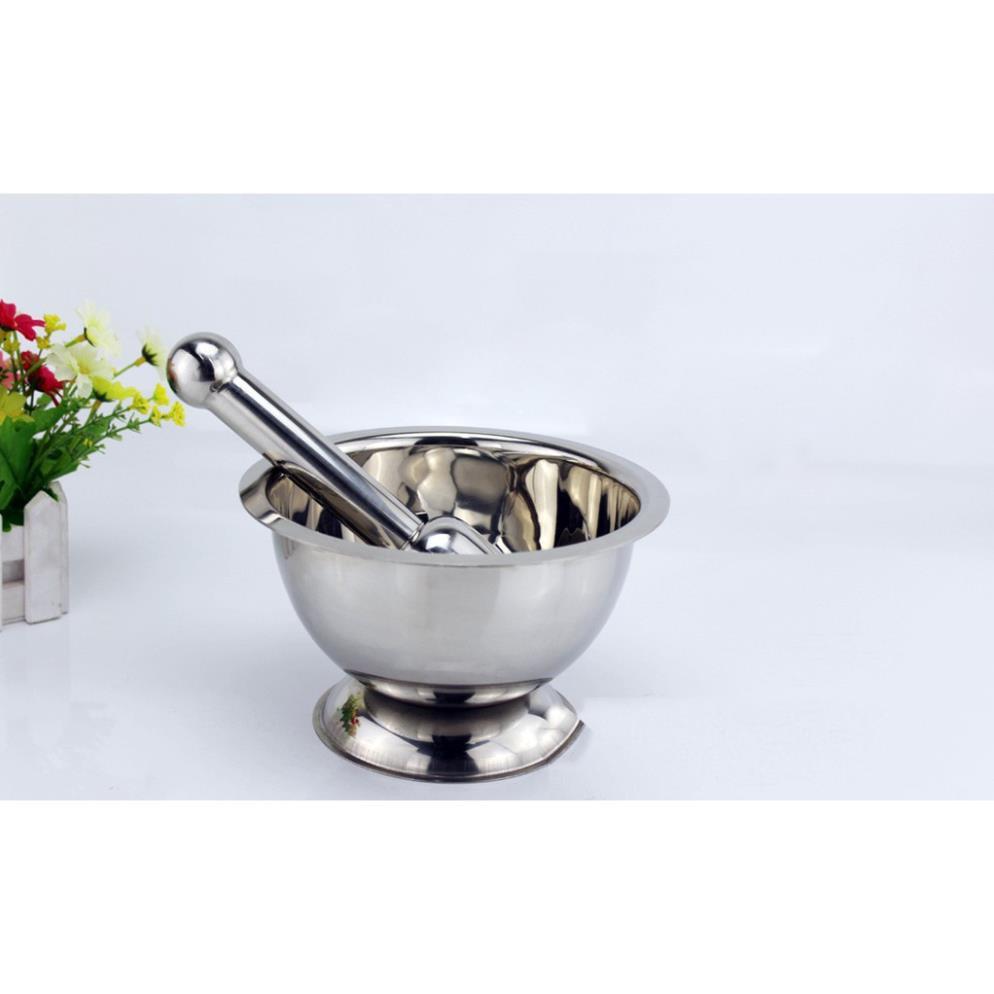 Bộ Cối Chày Bằng inox 304 Siêu Bền kích thước phù hợp cho gia đình sử dụng