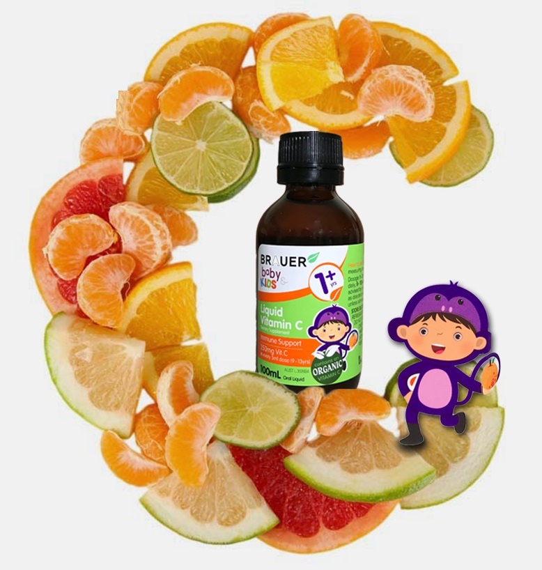 Vitamin C  cho trẻ trên 1 tuổi Brauer Baby & Kids Liquid Vitamin C tăng sức đề kháng (100ml) - QuaTangMe Extaste